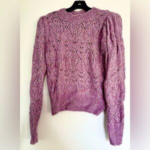Astr Lilac Women's Lace Knit Sweater